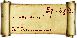 Szladky Árpád névjegykártya